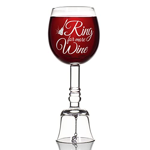 'Ring for Wine' Novelty Wine Glass with Built-in Bell - Image 2