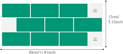 Miniatura 2 de funlife 5 hojas de diseño 3D más grueso para despegar y pegar, azulejos autoadhesivos de metro para cocina, baño, 11.8 x 5.1 pulgadas, esmeralda