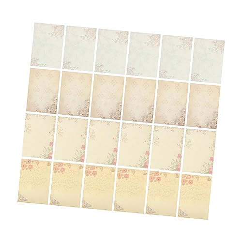 Generic 花柄レター用紙セット 40枚 紙製 ? 学生用文房具 創造的デザイン 裏地付き 実用的 (26.5X19X0.1CM,アソートカラー1)
