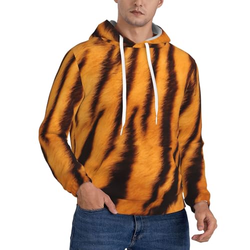 Sweat à capuche tigre EdWal homme en polyester avec poche kangourou style décontracté