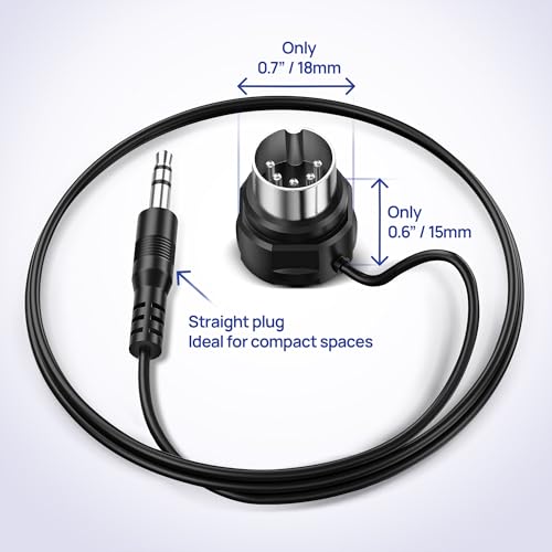 Image of CME TRS MIDI Cable 4-Pack - Straight TRS Type A (3.5mm - 1 /8 inch) to Angled 5-pin DIN, 1FT / 30CM - Perfect for Compact Spaces and patching