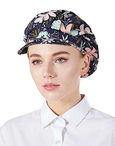 Nanxson 3pcs Chef Hats for Women Men Chef Caps Work Hats Kitchen Cooking Bakers Hat for Food Service with Brim