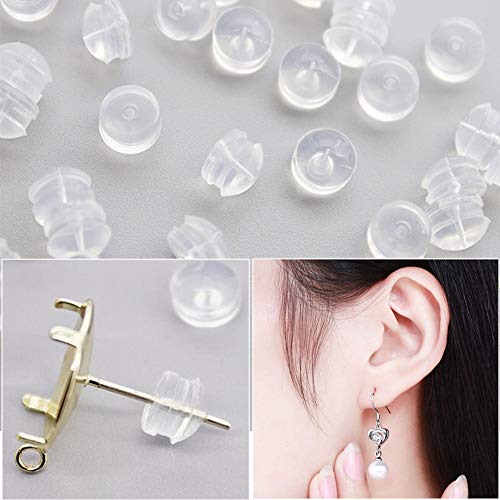 Silicone Earring Backs, Clear Earring Backings, 20Pcs Soft Earring Stoppers, Safety Back Pads Backstops, Earring Stopper Replacement For Fish Hook Earring Studs Hoops #TOP4