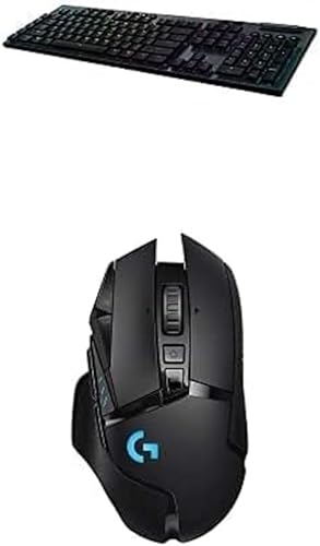 Logitech G Teclado mecánico para juegos 915 Lightspeed RGB y paquete de mouse inalámbrico para juegos Logitech G502 Lightspeed