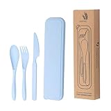 predolo Dining Utensils Set with Case for Gatherings, Blue