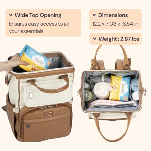 BabbleRoo Leather Diaper Bag Backpack