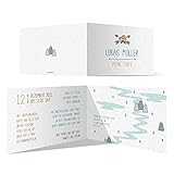 100 x Einladungskarten zur Taufe Taufkarten - Text einfach individuell selbst gestalten DIN A6 Klappkarte für Mädchen oder Jungen - Flussberge