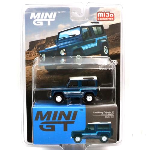 Miniature Land Rover Defender 90 Country Wagon Stratos Blue MINI GT