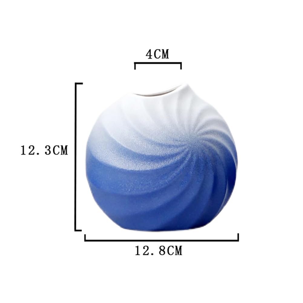 Ceramiczny wazon, gradient biały niebieski minimalistyczny dekoracja domu prostokątny kształt do suchych kwiatów roślin doniczkowych ślub dekoracja stołu nowoczesne wazony (A)