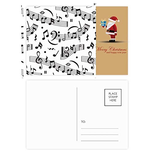 Cartes postales notes de musique et barreaux Père Noël pour écrire vos vœux festifs
