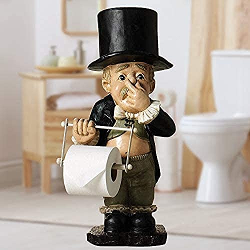 Yrhh Creative Toilet Tissue Holder,Toilet Butler With Roll Paper Holder, Resin Ornament Toilet Paper Holder For Bathroom Hotel Toilet Kitchen #TOP2