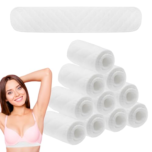 HENGBIRD 20 Forros de Sujetador de Algodón para Mujer Erupción de Sudor Almohadilla Absorbente de Sudor para Debajo de los Senos Rectangular Debajo Bra 3 Capas
