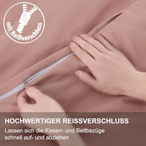 Beqnat Kissenbezug 70x90 2er Set, Kopfkissenbezug Rosa – Ansicht 6