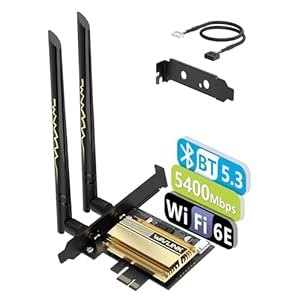 WAVLINK AX5400M WiFi Card, WiFi 6E PCIe Network Card Tri-Band AX210 Wireless Adapter with Bluetooth 5.3, MU-MIMO, WPA3, OFDMA, Low-Profile Bracket, Heat Sink for Windows 10/11 PC