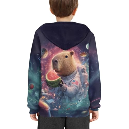 Image of WELLFLYHOM Boys Hooded Sweatshirts Hoodie Pullover Cool Graphic Crewneck Blouses Size 6-16
