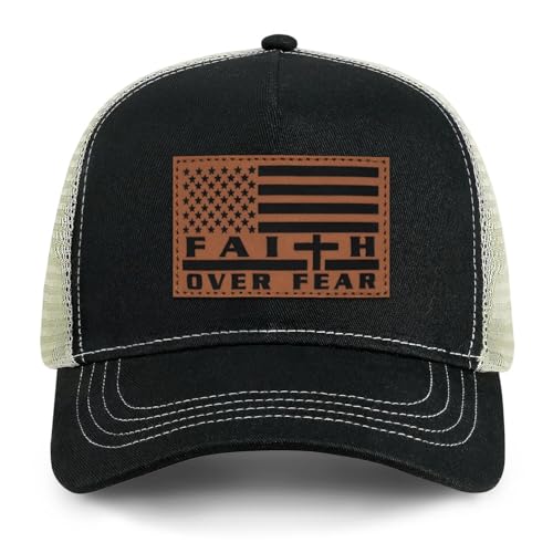 Image of Jesus Hat Christian Gifts for Men American Flag Hats Faith Over Fear Hat Fathers Day Christmas Birthday Gifts for Friend