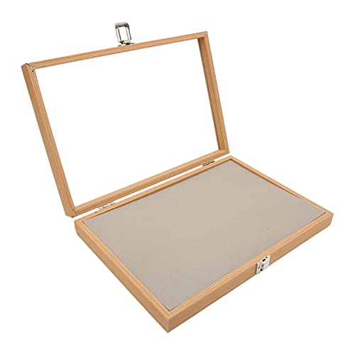 Focket Dustproof Pin Display Case, Military Medals Shadow Box Frame with Hard Glass Door
