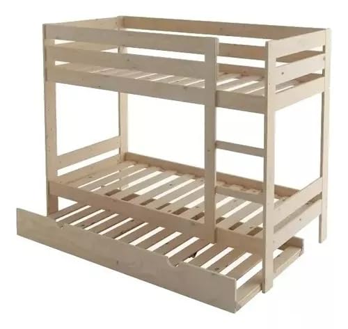 Opiniones de Literas en Monterrey para comprar online. 41 SHOPMALL Litera Triple Individual de Madera Reforzada 198x110x160 cm – Cama Triple Resistente 400kg – con Barandal de Seguridad – Ideal para Niños y Adultos