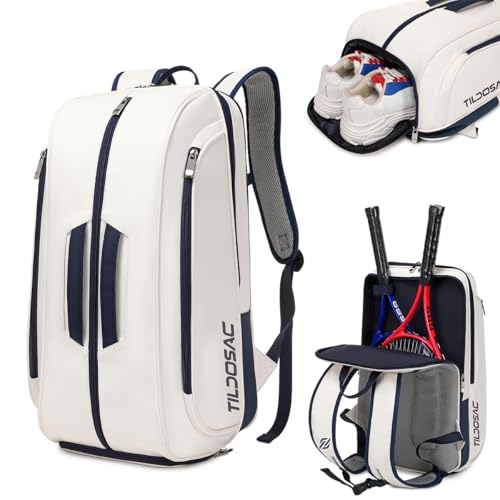 TILDOSAC Tennistasche Schlägertasche für Tennis Padel große Sport Pickleball Tasche für Männer Frauen mit Schuhfach Laptop Sleeve Zaun Haken Ball Sleeve