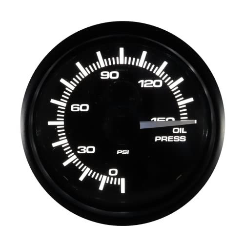 Electronic Oil Pressure Gauge Psi 2" Led Backlit White Amber Waterproof Pin-Style Install #TOP2