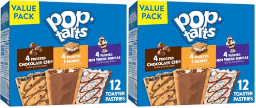Pop-Tarts Toaster Pastries, Breakfast Foods, Kids Snacks, Value Pack, Chocolate Lover's Variety Pack, 20.3oz Box (12 Pop-Tarts) (Pack of 2)