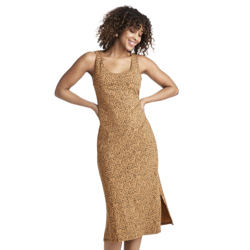 Jockey Women's Activewear Cotton Stretch Tank Dress with Built-in Bra, Golden Animal, XS : Clothing, Shoes & Jewelry