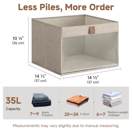 StorageWorks Closet Organizer Bins with Clear Window, Brown & Beige by StorageWorks - Used condition - Image 2