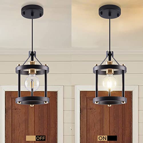 Mo&Ok M2-003-3 Chandelier Set Of 3 Vintage Pendant Light Fixture, Black Farmhouse Wooden Metal Chandeliers, Open Frame Hanging Lighting For Diningroom,Bar,Entrance Hall,Kitchen Island Living Room thumb #7