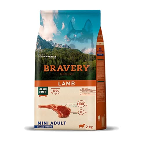 BRAVERY Crocchette di agnello per cani, 2 kg, taglia S