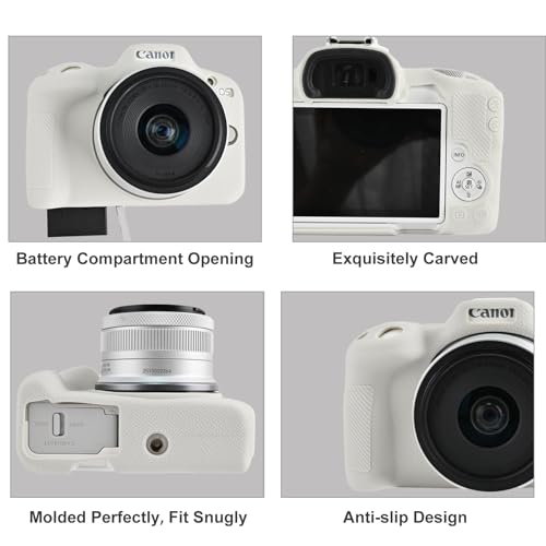 Funda ligera de silicona para Canon EOS R50 beige miniatura 6