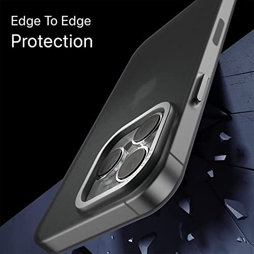 Image of eller sante SAN Pedro Frosted for iPhone 14 Pro Case Cover, 6 Feet Drop Protection, Shockproof, Scratch Resistant, Slim, Thin, Compatible with iPhone 14 Pro Back Cover - Black