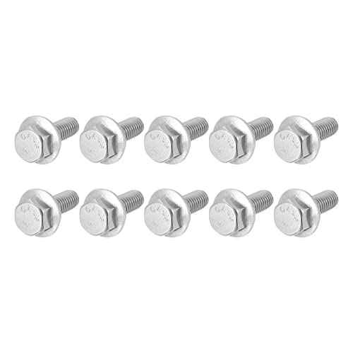 Image of METALLIXITY Flange Hex Head Bolts (M6x16mm) 50pcs, Hexagon Bolt Fully Thread Screw - for House Construction Hardware Fasteners
