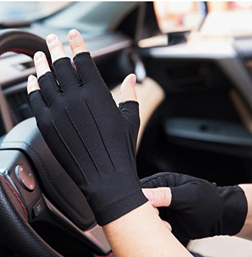 Hommes Gants de Conduite sans-Doigts Protection Solaire Gants Antidérapants Écran Tactile Cyclisme Gants Moufles Femmes Mitaines Mesh Respirant Cool Gants pour Le Sport Gym Running Work Moto Voyage