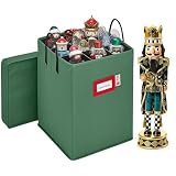Christmas Nutcracker Collectible Storage Box - Stores Up to 16' Tall Nutcrackers, Ornaments & More - Holiday Decor Organizer with Adjustable Dividers