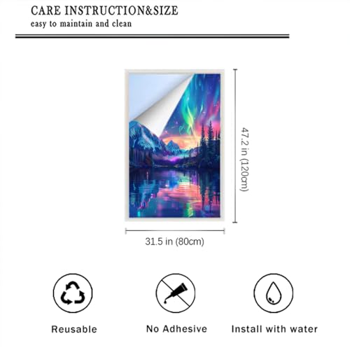 Vinilo para ventana con diseño Fantasy Aurora Borealis 31.5x47.2 pulgadas miniatura 2