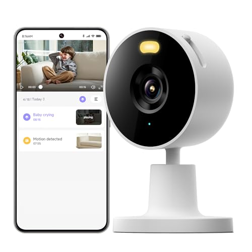 XIAOMI Smart Camera C100, Qualité 2K Ultra Claire 3MP, WiFi 6, Vision Nocturne Couleur, Détection Humaine IA, Appel Vocal, Appairage Bluetooth, Sécurité...