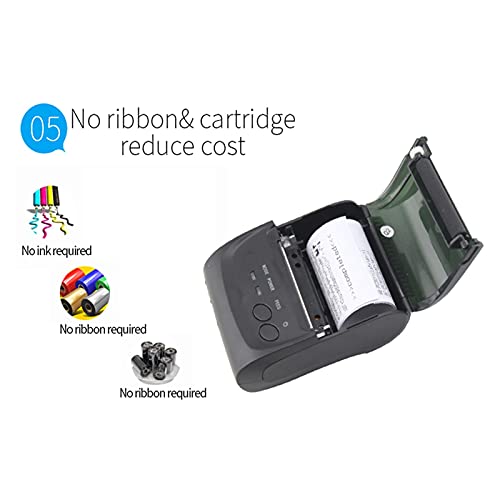 Image of Portable Mini Bluetooth Printer 58mm Wireless Thermal Receipt Printer for Mobile Phone 1500 MAh Battery(Printer with Belt)