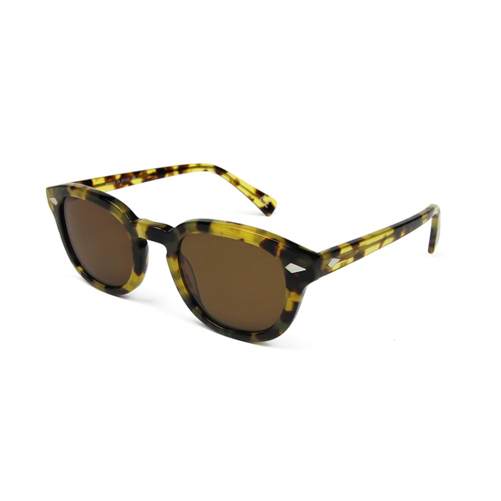 Occhiali da sole rotondi in acetato Occhiali da sole con rivetti da uomo per donna Occhiali da guida Occhiali da uomo UV400