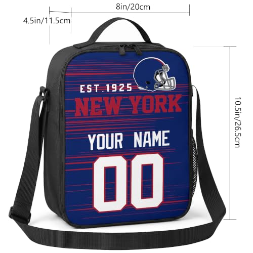 Image of New York Lunch Bag Custom Name and Number Personalized Gifts | Custom Personalized Lunch Box for Men Women
