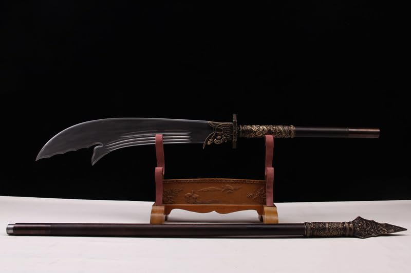 Heavy Duty Collectible Kwan Dao Dadao Guan Gong Dao Chun Qiu Yan Yue Dao, Dark