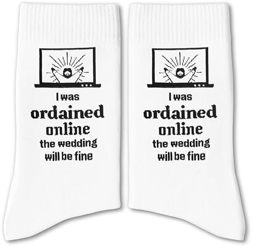 FujLoy Wedding Officiant Socks - Officiant Gift for Wedding Day, Bachelorette Party Gifts(004)