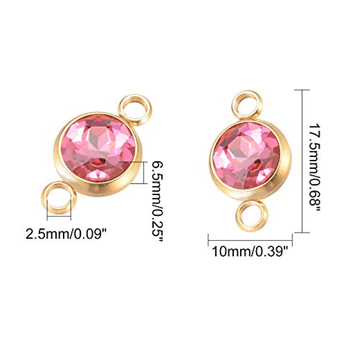 UNICRAFTALE-12pcs-6-Colors-Glass-Gemstone-Charms-Flat-Round-Glass-Links-Pendants-with-Golden-Double-304-Stainless-Steel-Bail-Connectors-for-Women-Bracelet-Jewelry-Making-Hole-25mm