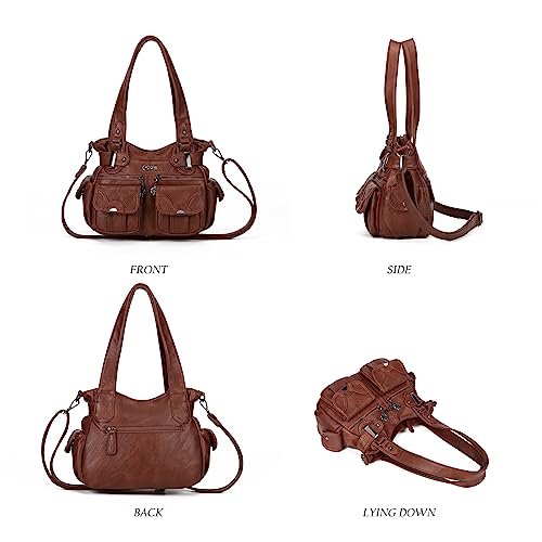 Image of KL928 Women's Large Purses Handbags PU Leather Multi-Pocket Shoulder Bag | Large
