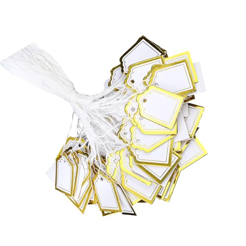 500 etiquetas trapezoidales de precios para exhibición de joyas, tarjetas colgantes de papel resistente con agujeros preperforados, etiquetas de venta al por menor