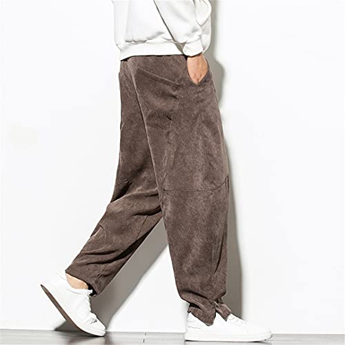 Plus Size Men Corduroy Casual Pants Loose Trousers Retro Harem Pants Chinese Style4