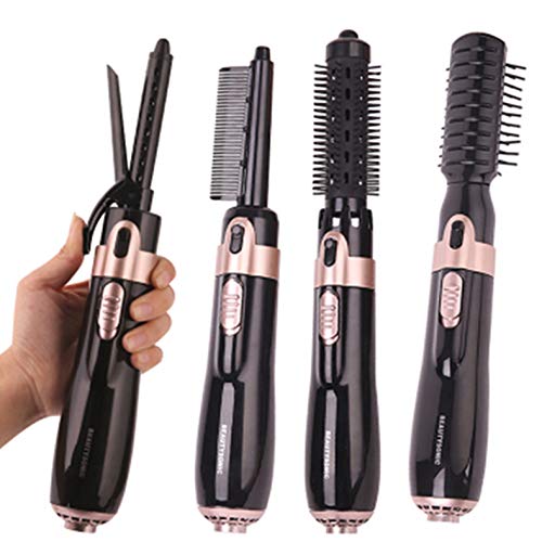 NADAENMF Hot Air Styling Brush 4 in 1 Negative Ion Hair Curler Comb Hair Strightener Rotatable Cord Hair Dryer Brush