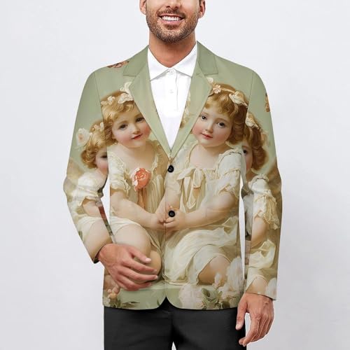 Angels-Floral Men's Blazer Printed Button Suit Jacket Slim Sport Coat Blazers2