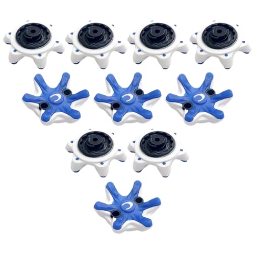 DOKRIN Clavos de golf,10 piezas de clavos de repuesto azules para zapatos de golf, clavos de giro rápido