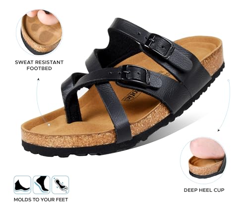 Image of AEROTHOTIC Recovery Slides for Women Cork Footbed Adjustable Straps Sandals