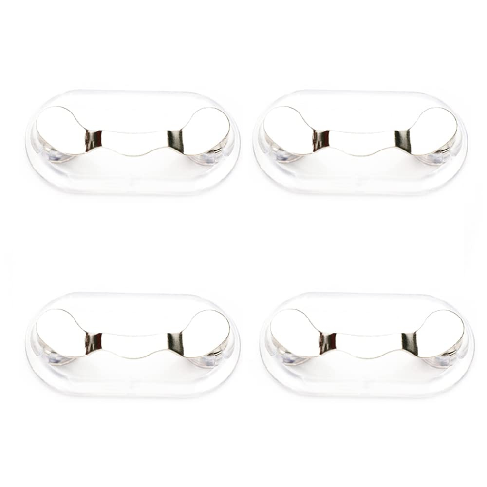 4PCS Magnetic Eyeglass Holder Stainless Steel Mini Sunglass Racks 12 Colors Bat Shape ID Badge Holders(Silver)